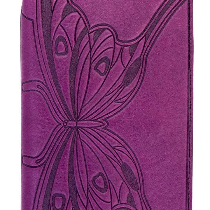 Carteira Grande em Pele para Smartphone - Borboleta por atacado de Oberon Design