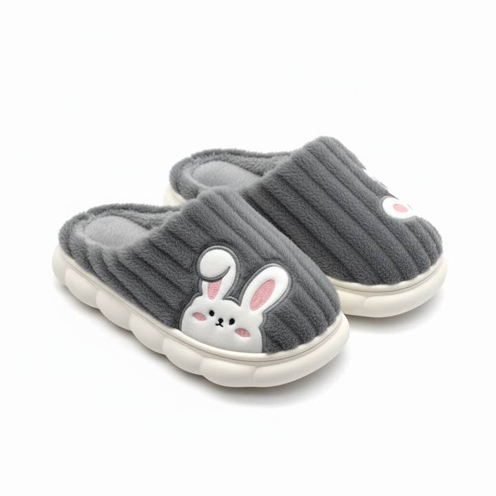 FLUFFERY - Wholesale Slippers - Kids - Adorable Bunny Plush Slippers for Kids (12-Pair Pack)2