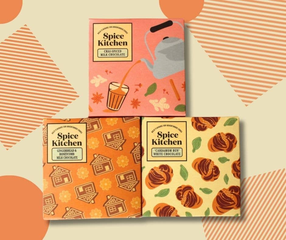 Spice Kitchen – wholesale Chocolate bar – Gingerbread & Honeycomb Milk Chocolate Bar (80g)4