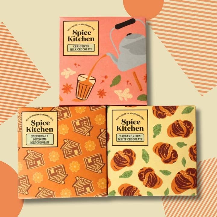 Spice Kitchen – wholesale Chocolate bar – Gingerbread & Honeycomb Milk Chocolate Bar (80g)4