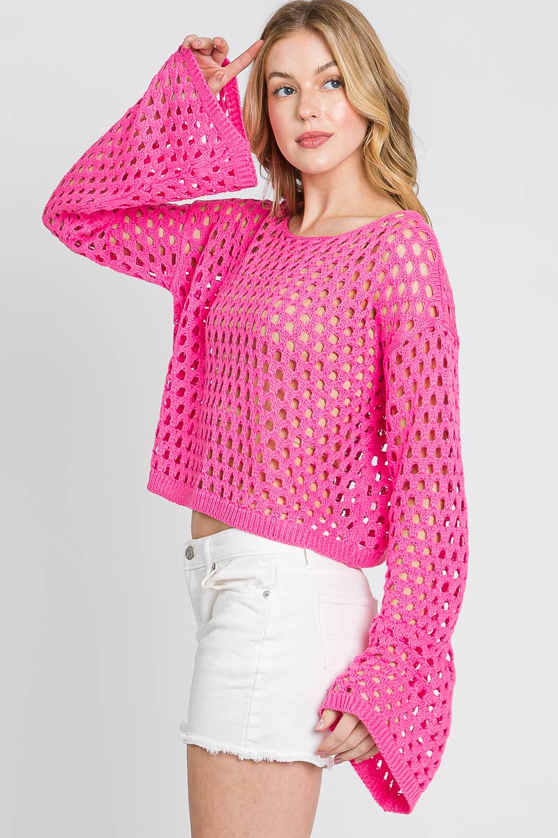 Sewn and Seen - Wholesale Knit Top - Women's - Crochet Long Sleeve Crop Top16