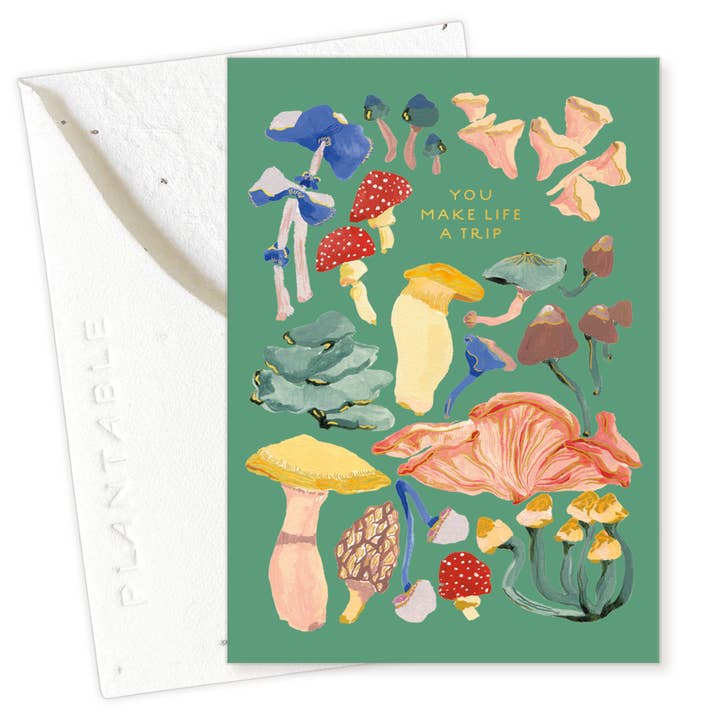 Seedlings - Wholesale Friendship Card - Shrooms Sprout - Friendship Mini Greeting Card (2.5" x 3.5")2