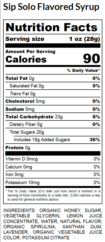 Sip Solo - Wholesale Flavored Syrup -  Lavender Honey single-serve flavored syrup3