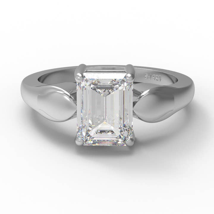 1,00 Karat Smaragd Moissanit 925 Sterling Silber Ehering für den Großhandel von Star Joya