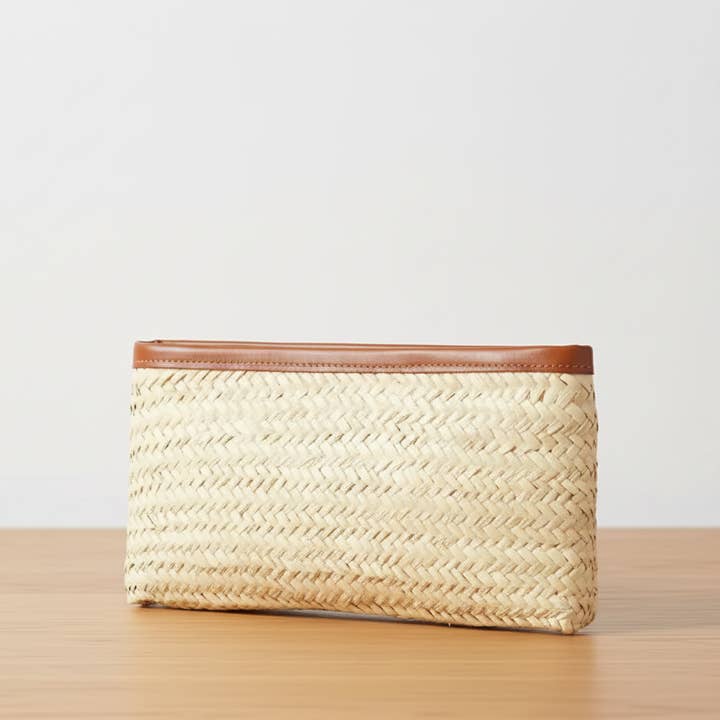 High crafty - Wholesale Clutch Bag - Women's - Handmade Straw Clutch Bag – Natural Palm Leaf Doum Clutch 1