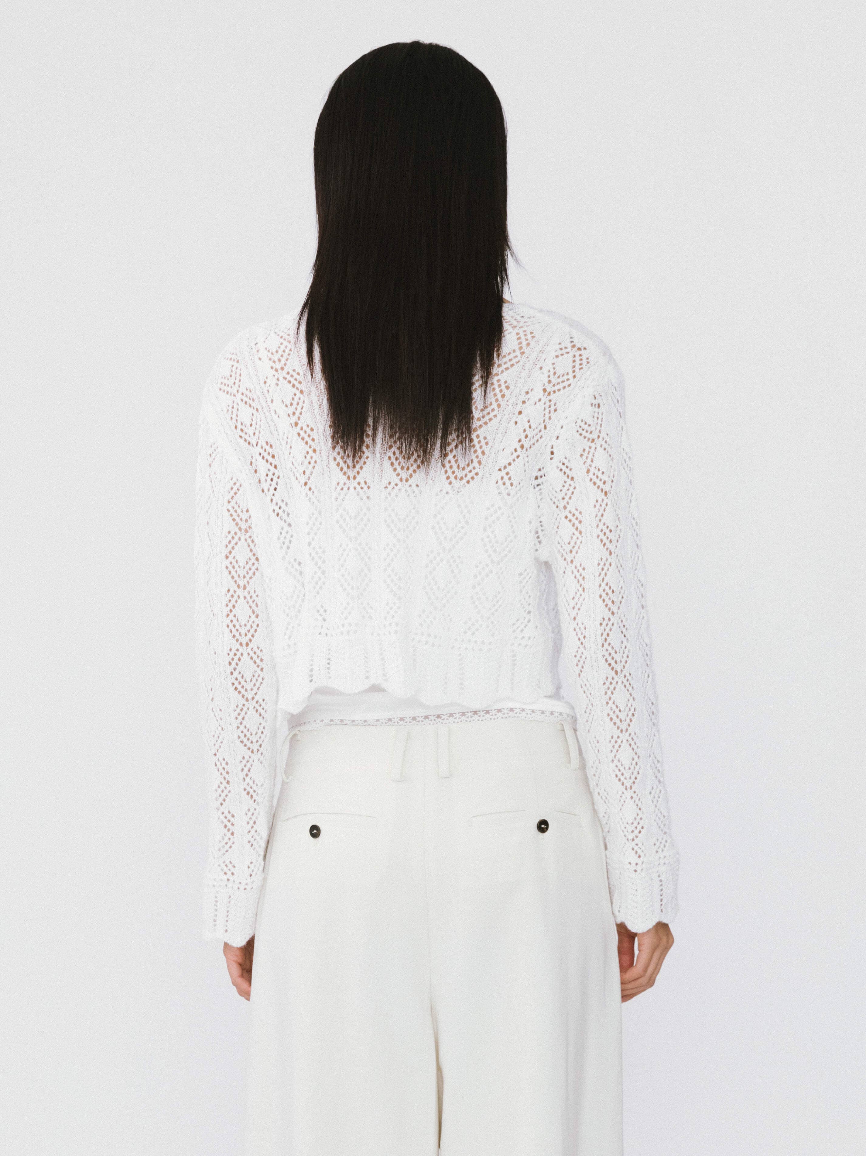 CUBIC - Vente Haut en maille – femme - Haut en maille fine à col en V et cordon10