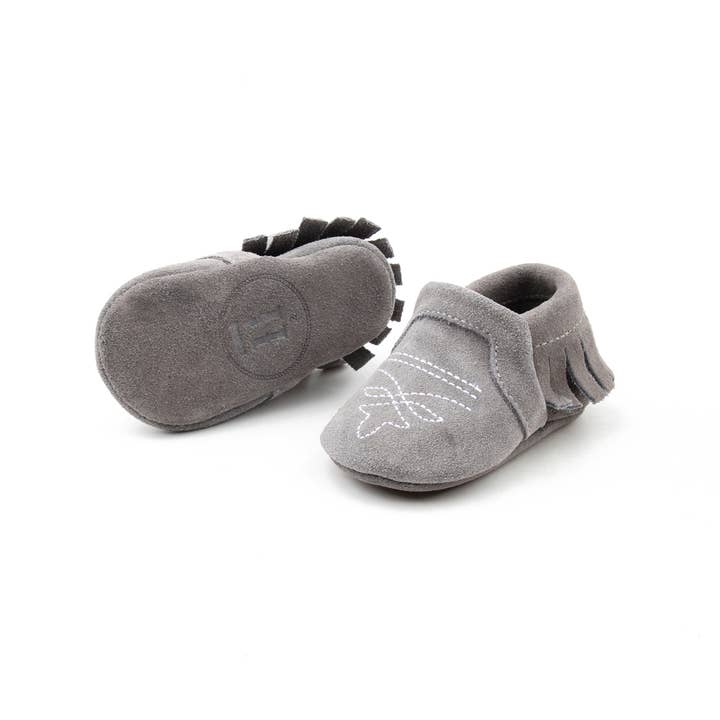 Ranch Raised ® - Wholesale Booties - Baby - Moccasin - Gray Suede2