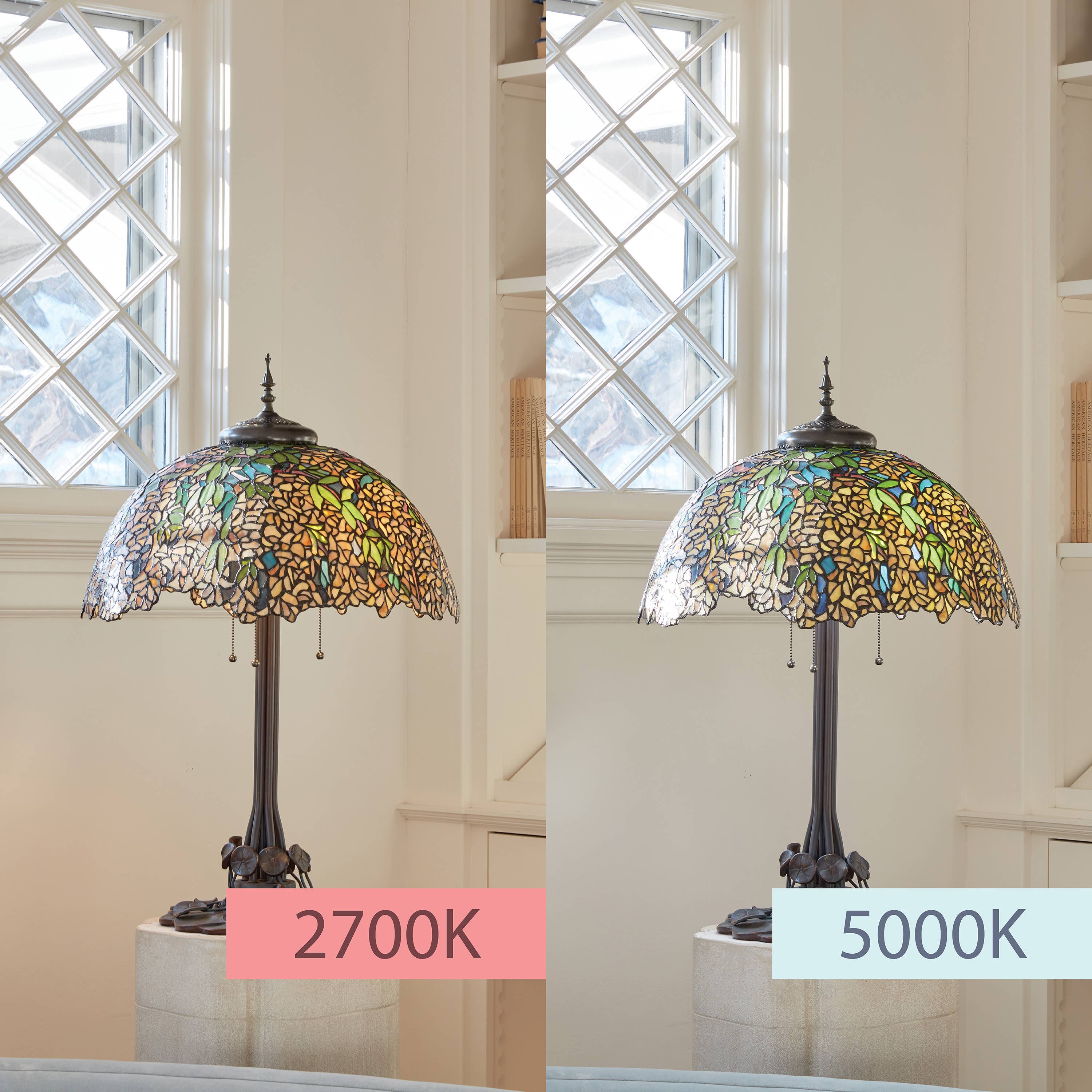 River of Goods - Vente Lampes d'appoint/de bureau - Lampe de table en verre teinté Tiffany 31,75" - Fleur de cytise4