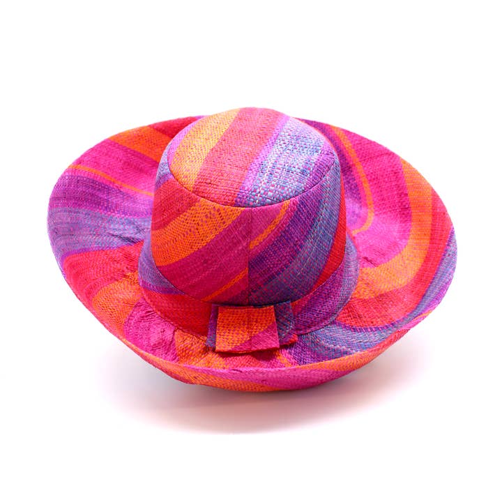 Shebobo - Wholesale Straw hat – women's - Monica 5" & 7" Wide Brim Stripe Packable Straw Sun Hats61