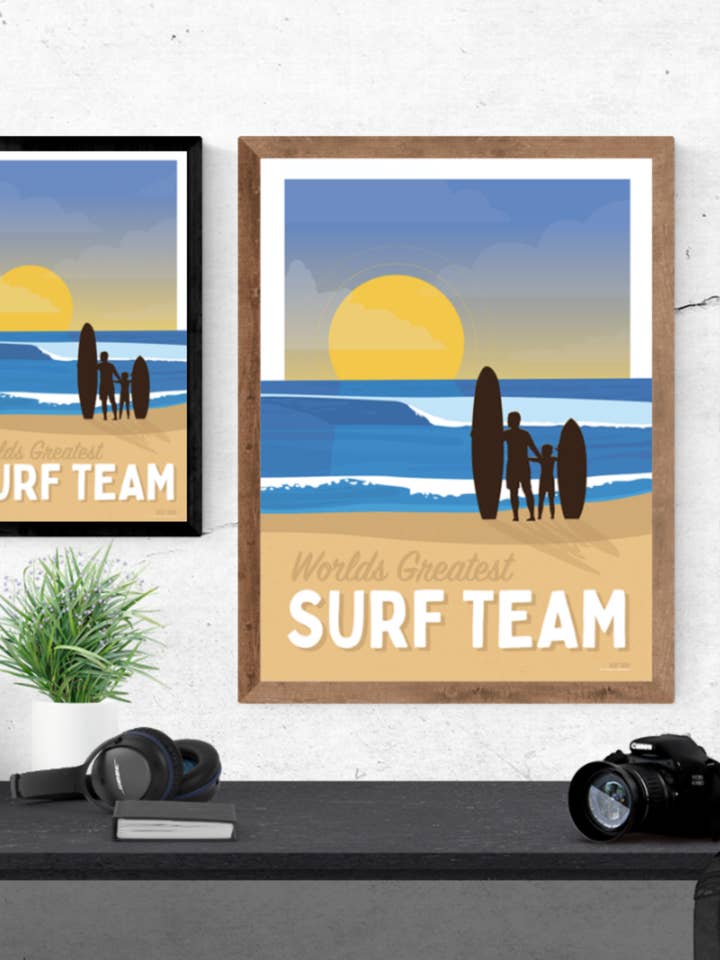 Father Son Surf Team for wholesale by LOST DOG art & frame
