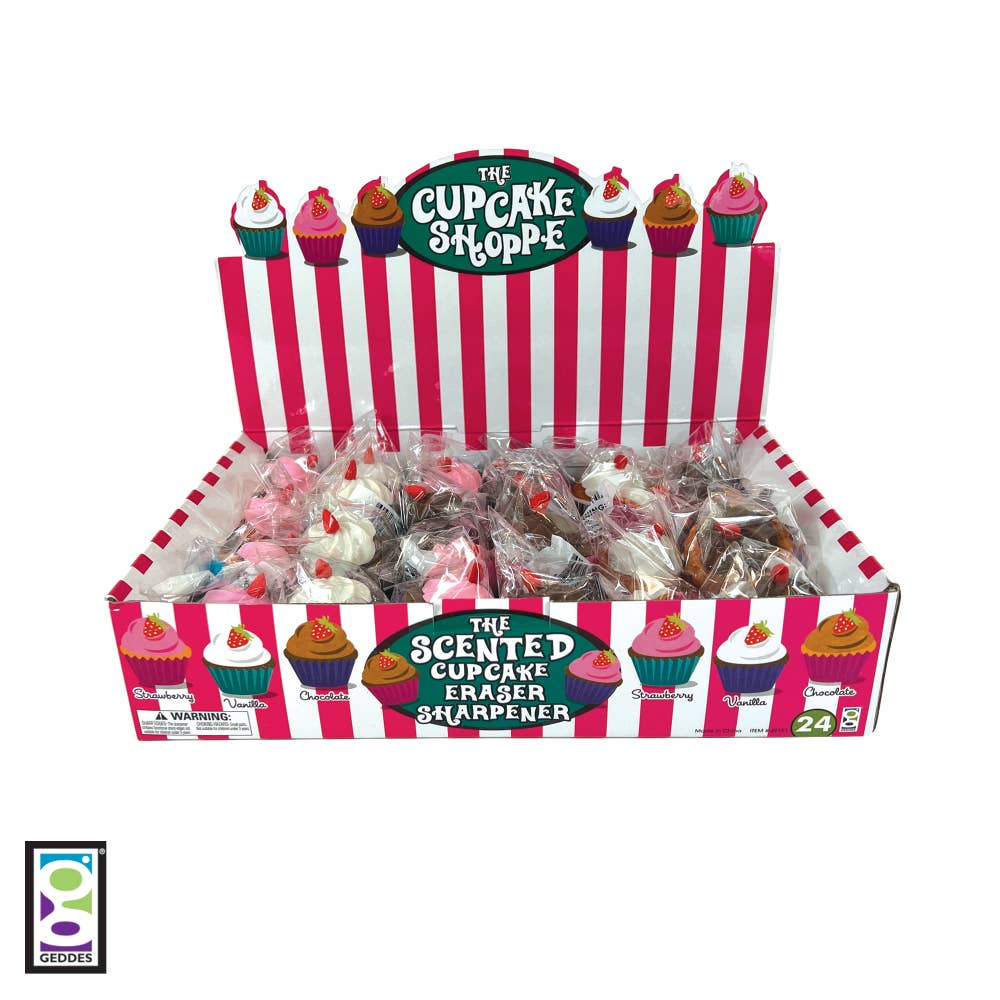 Geddes - Wholesale Pencil Sharpener - Cupcake Shoppe Scented Eraser/sharpener 24/ds2
