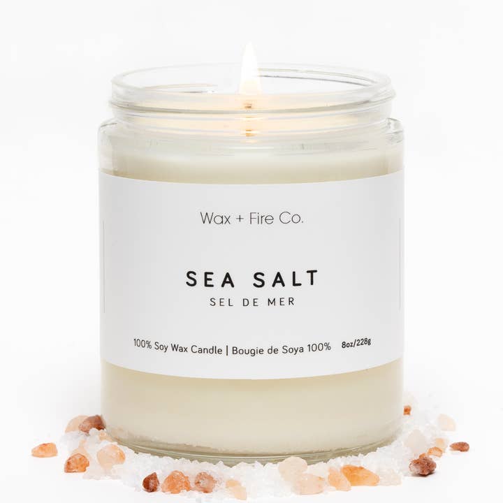 Sea Salt Soy Candle - 8oz for wholesale by Wax and Fire Co.