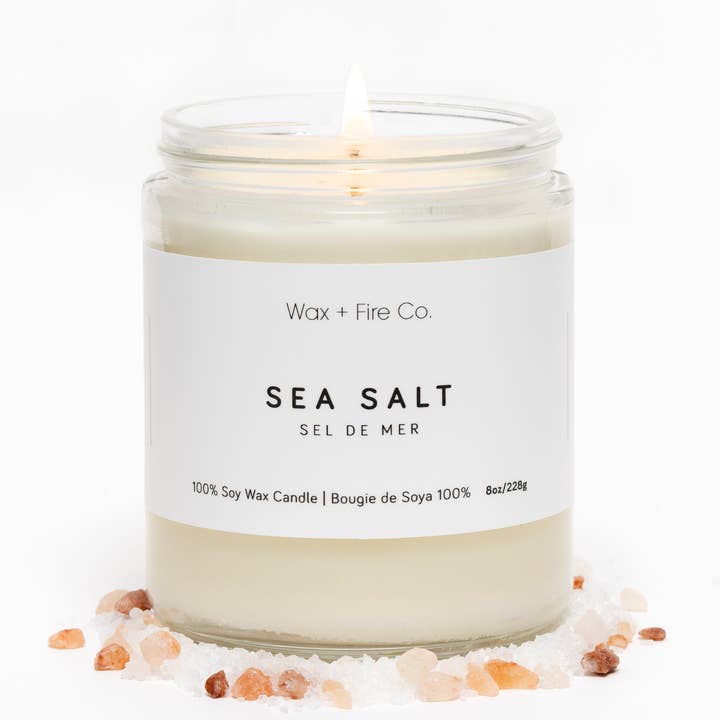Sea Salt Soy Candle - 8oz for wholesale by Wax and Fire Co.