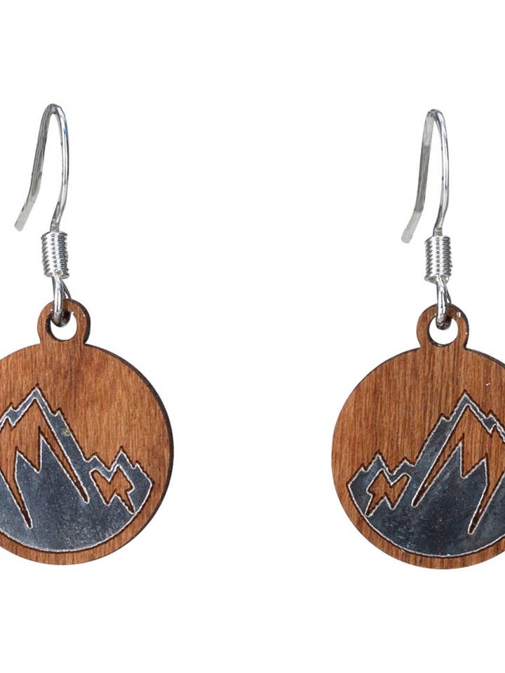 Mountains Twig Earring with Silver Foil Accent for wholesale by Woodcutts Inc.