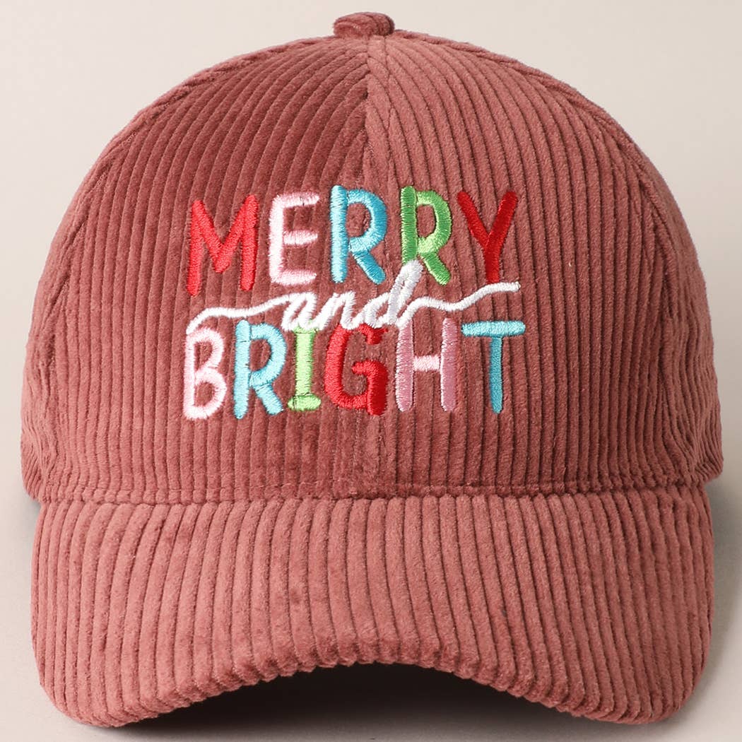 Fashion City - Wholesale Baseball Cap - Women's - MERRY BRIGHT Embroidery Corduroy Cap7