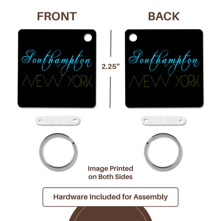 3dRose - Wholesale Keychain - Unisex - 3dRose, American Beaches - Southampton, New York, blue, yellow, Key Chain4