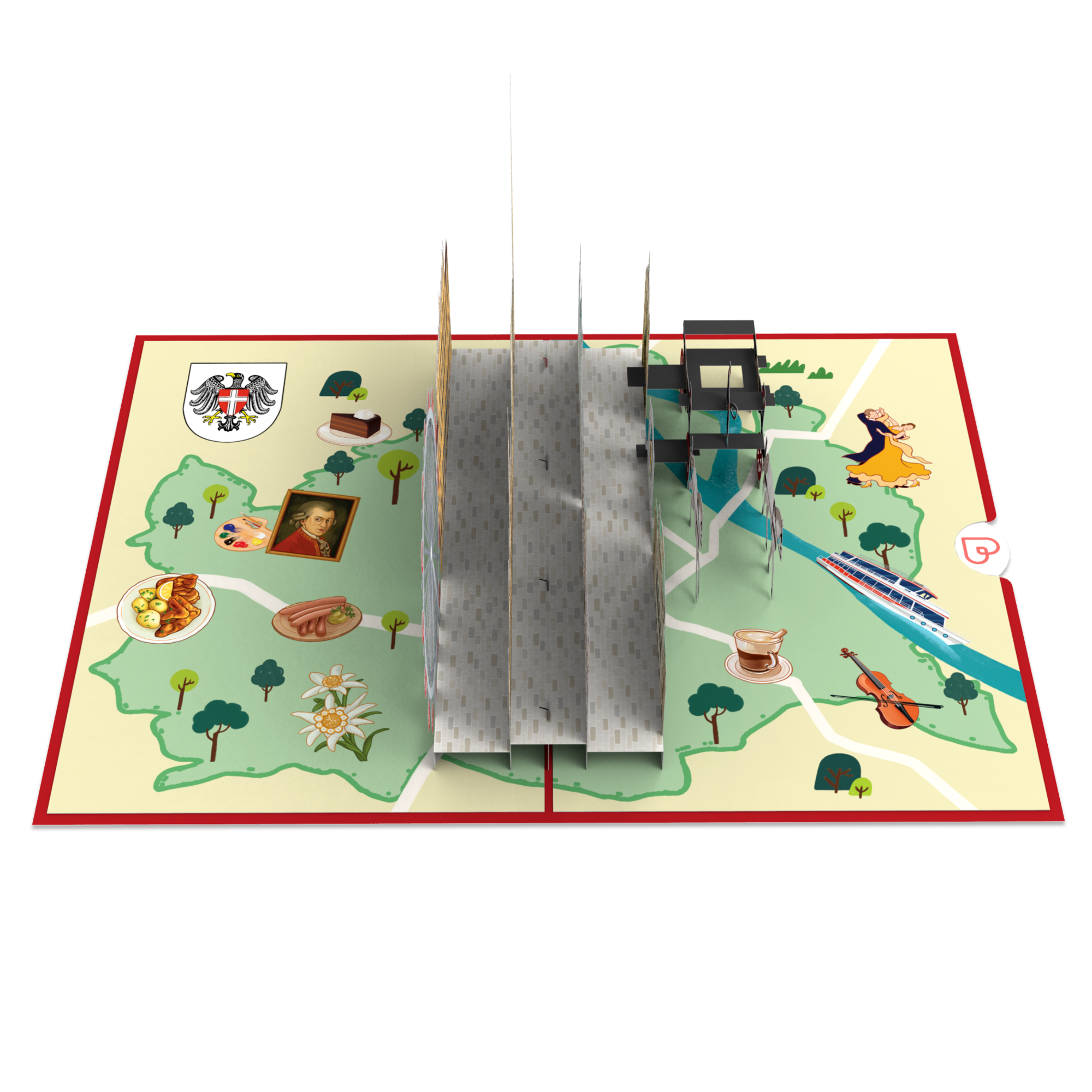 papercrush – Cartão de saudação diária por atacado – Cartão Pop-Up Viena3