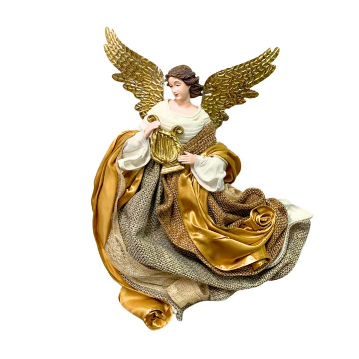 GOLD CREAM FLYING ANGEL (LEFT FACING) 14" for wholesale by David Christopher's Collection