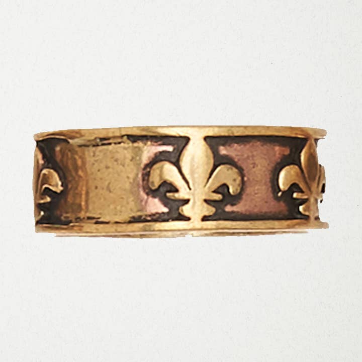 Bronze Men's Ring - Fleur De Leis for wholesale by Nirvana LLC