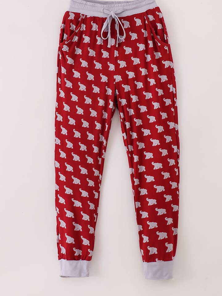 Aspen Rain Boutique - Wholesale Sleepwear Bottom - Women's - Alabama roll tide elephant print bamboo pajamas pants