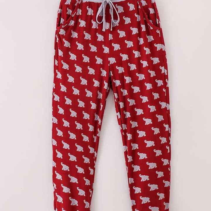 Alabama roll tide elephant print bamboo pajamas pants for wholesale by Aspen Rain Boutique