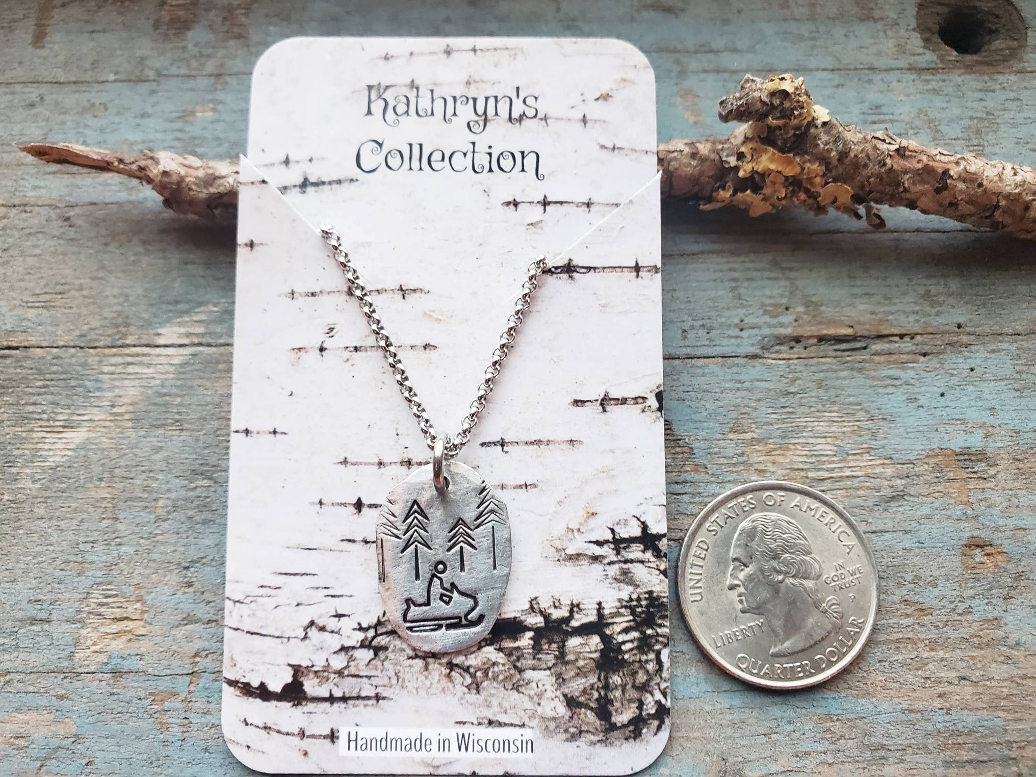 Kathryn's Collection - Vente Colliers à pendentif - Collier Motoneige, Fait Main avec Estampage7