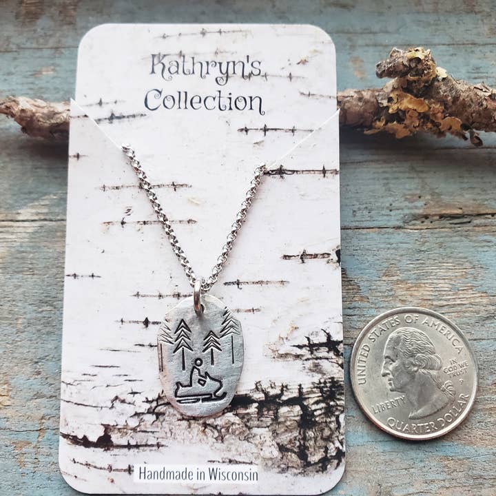 Kathryn's Collection - Vente Colliers à pendentif - Collier Motoneige, Fait Main avec Estampage7