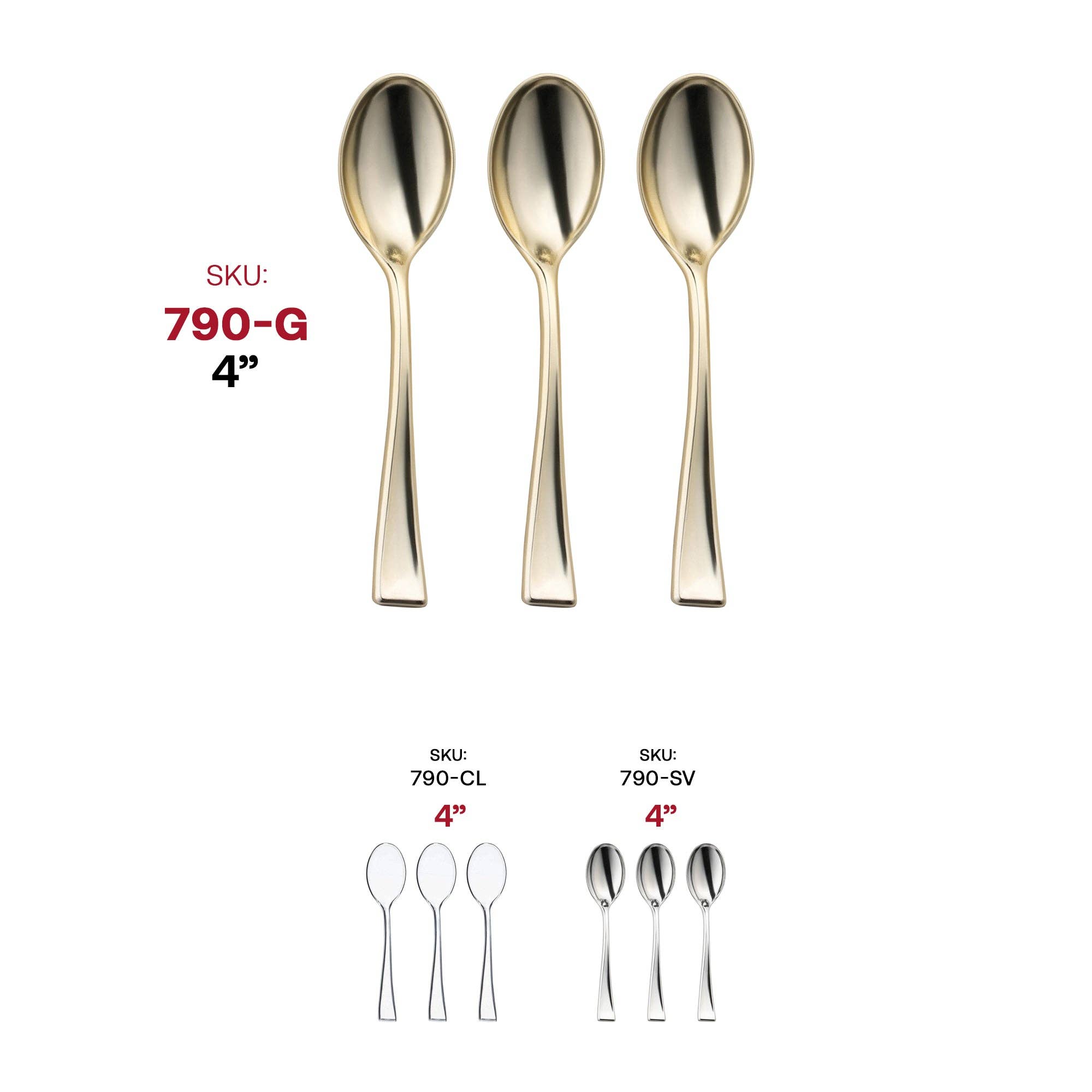 Smarty had a Party - Venta al por mayor Paquetes de vajilla desechable - Cucharas de degustación de plástico mini doradas metálicas brillantes - 600 uds.5