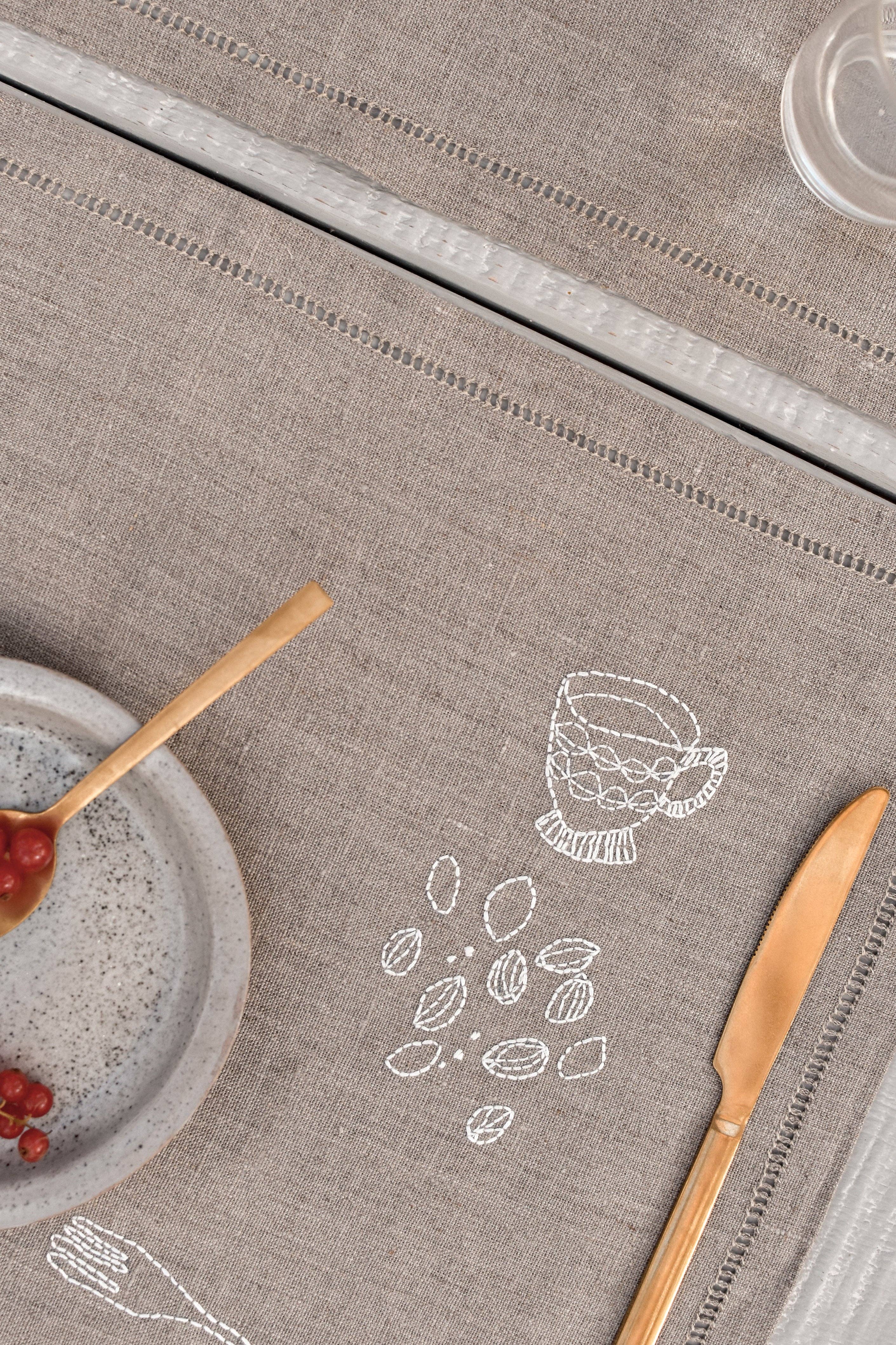 À bientôt - Wholesale Placemat - Petit Dej Organic Linen Placemat in White9
