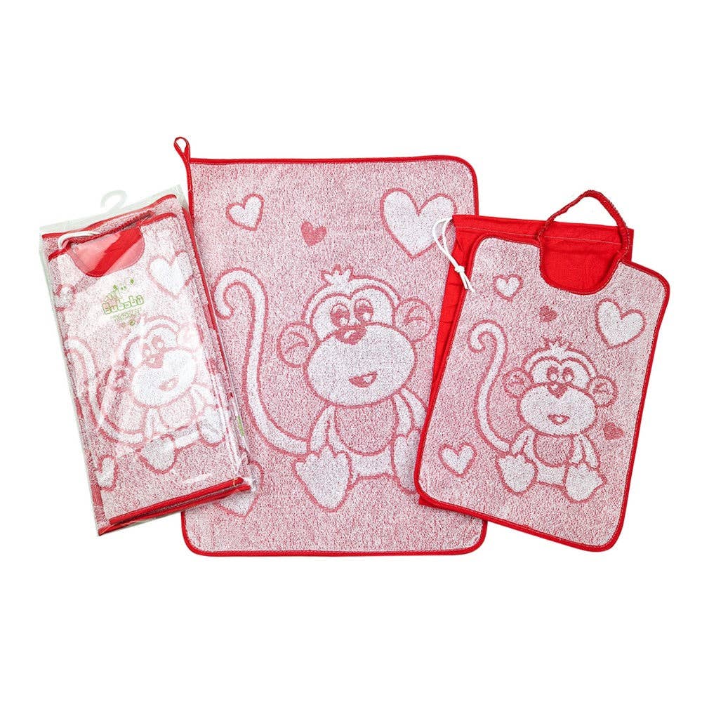 Almatex srl - Wholesale Hair Towel/Wrap - 3-piece set RALPH: Bib 36x34 cm with elastic + towel 40x50 cm + fabric bag 32x37 cm1