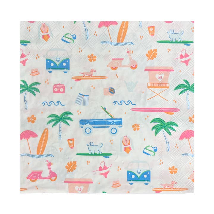 Tovaglioli grandi Surf's Up per la vendita all'ingrosso da parte di Jollity & Co. + Daydream Society