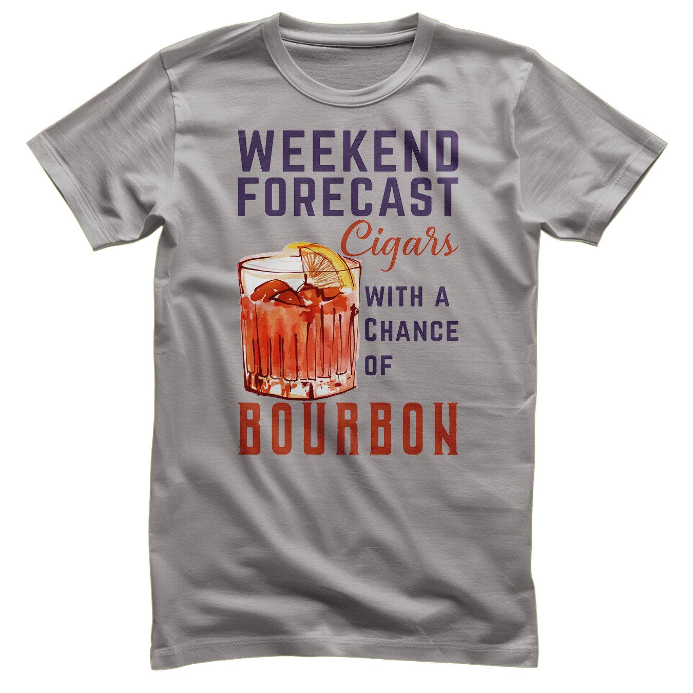 Hybris Production AB - Wholesale Screen Printed T-Shirt - Unisex - Weekend Forecast - Cigars & Bourbon T-Shirt2