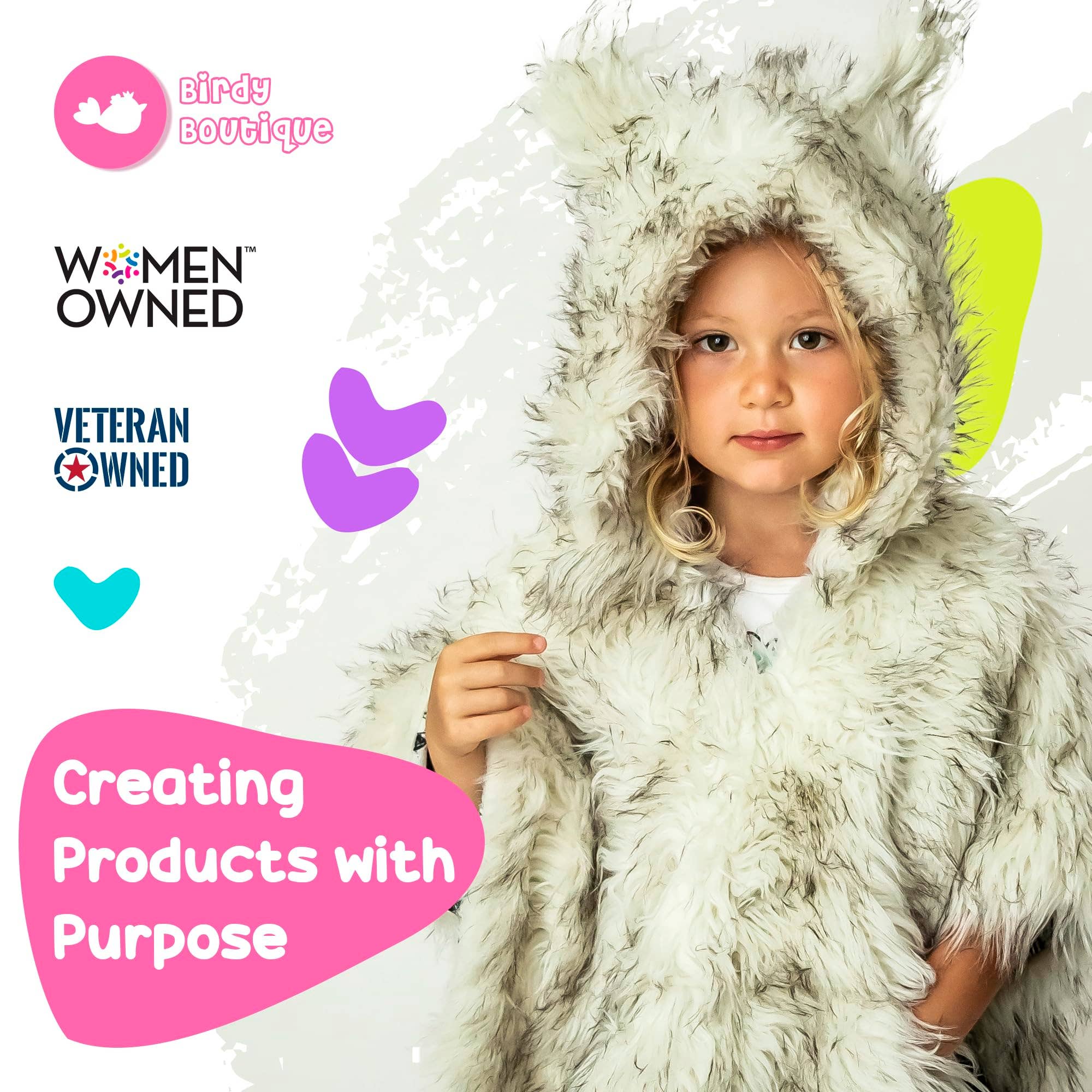 Birdy Boutique LLC. - Wholesale Poncho Towel - Kids & Baby - Faux Fur and Watercolor Flowers Car Seat Poncho for Toddlers7