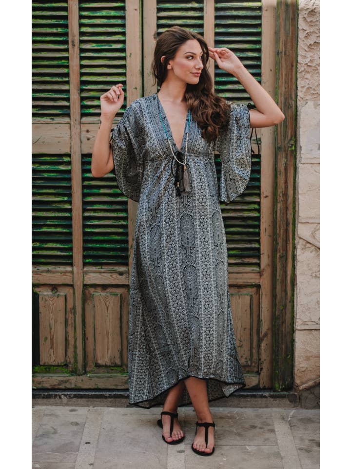 Miss Kitsch - Wholesale Dress - Women's - Boho caftan style summer dress, Isis dress, caftan, resort clothing, long dress, beach cover