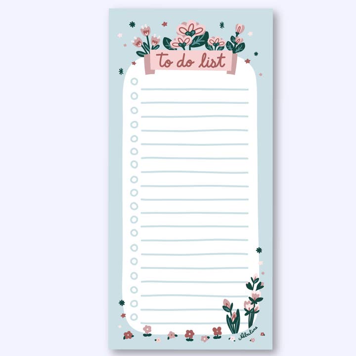To Do List Fleurs Bleues pour la vente par Nébuline