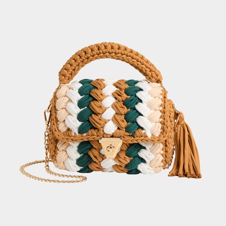 Tan Multi Lucinda Braided Crossbody for wholesale on Faire0