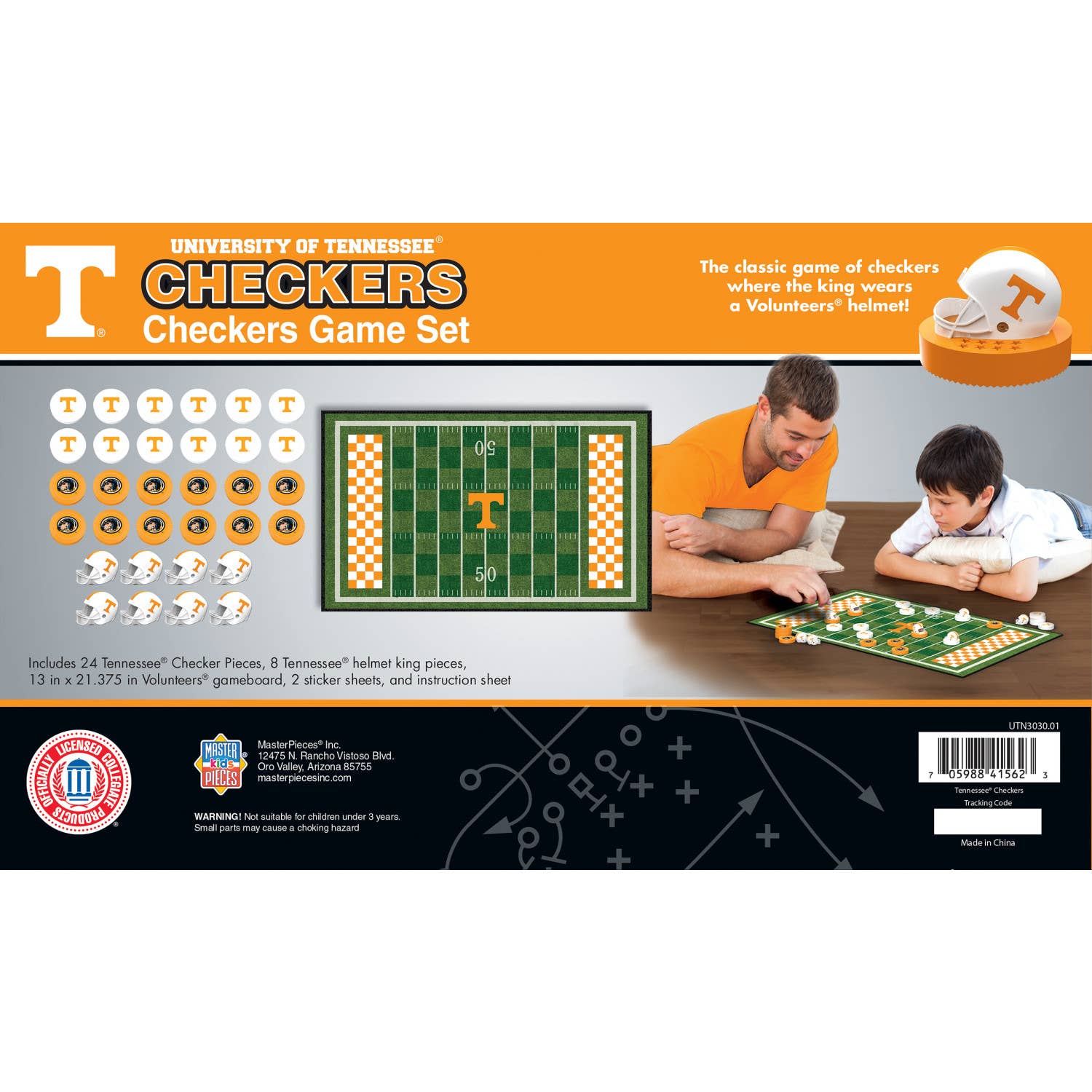 Masterpieces Puzzles - Wholesale Board Game - Tennessee Volunteers Checkers Board Game2