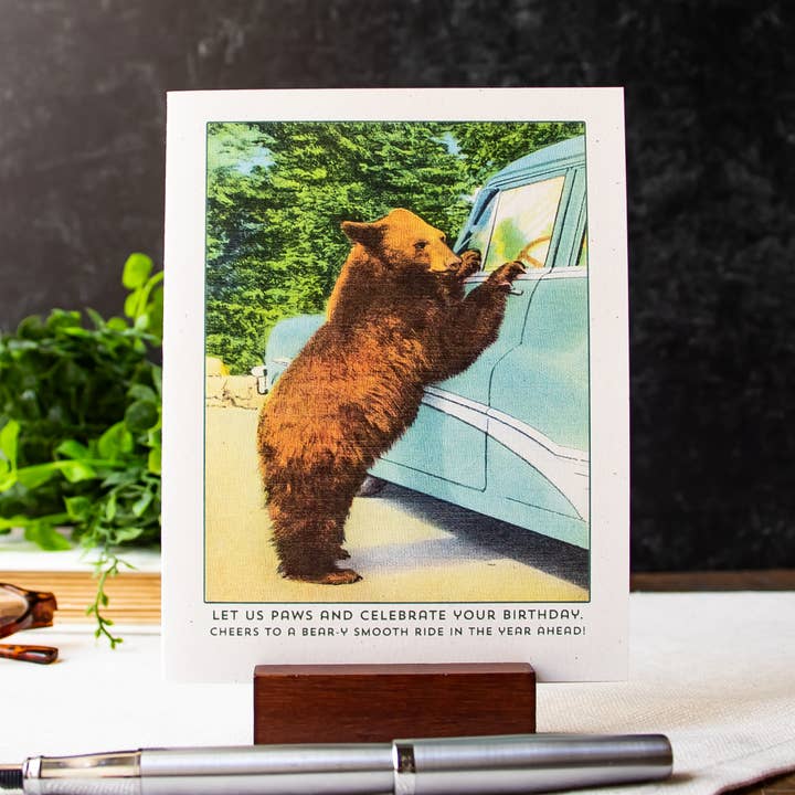 Birthday Card - Punny Bear for wholesale by Sunshine and Ravioli