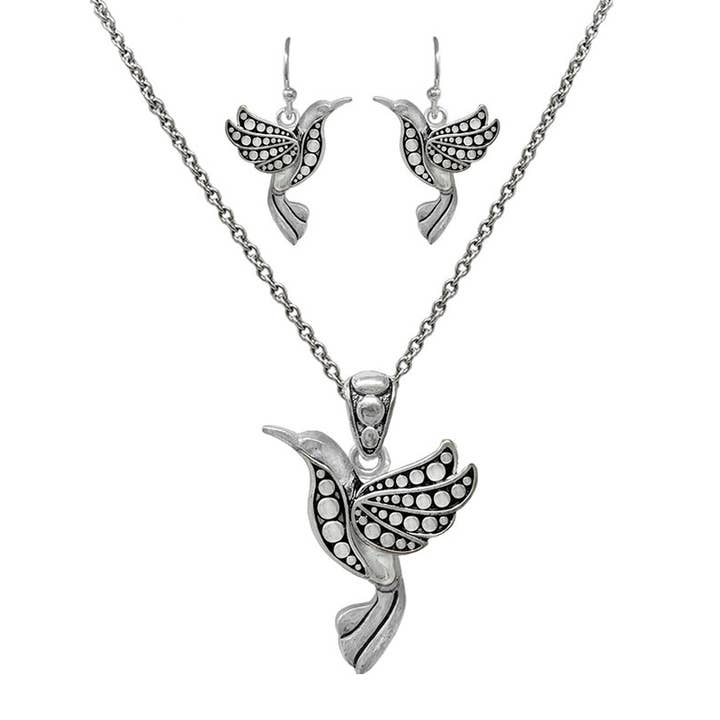 Jewelry Max - Wholesale Pendant/Charm Necklace - ( S046 ) GARDEN THEME HUMMING BIRD NECKLACE SET