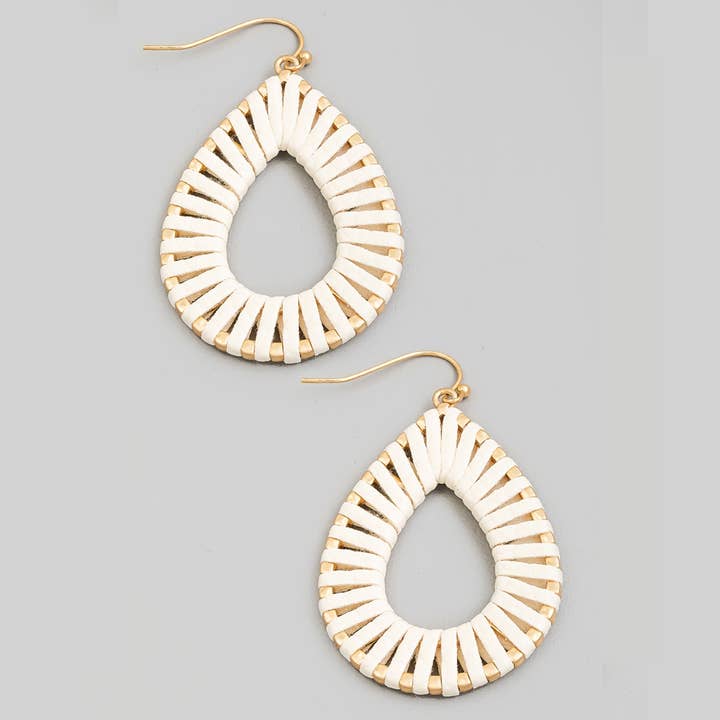 Leather Wrap Teardrop Dangle Earrings for wholesale by The Looks by Fame Accessories