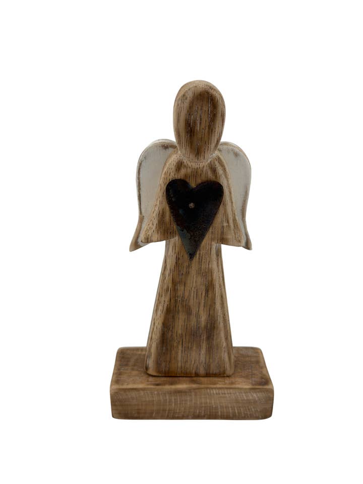 8" Wooden Angel on Stand for wholesale by Tremont Floral Supplies