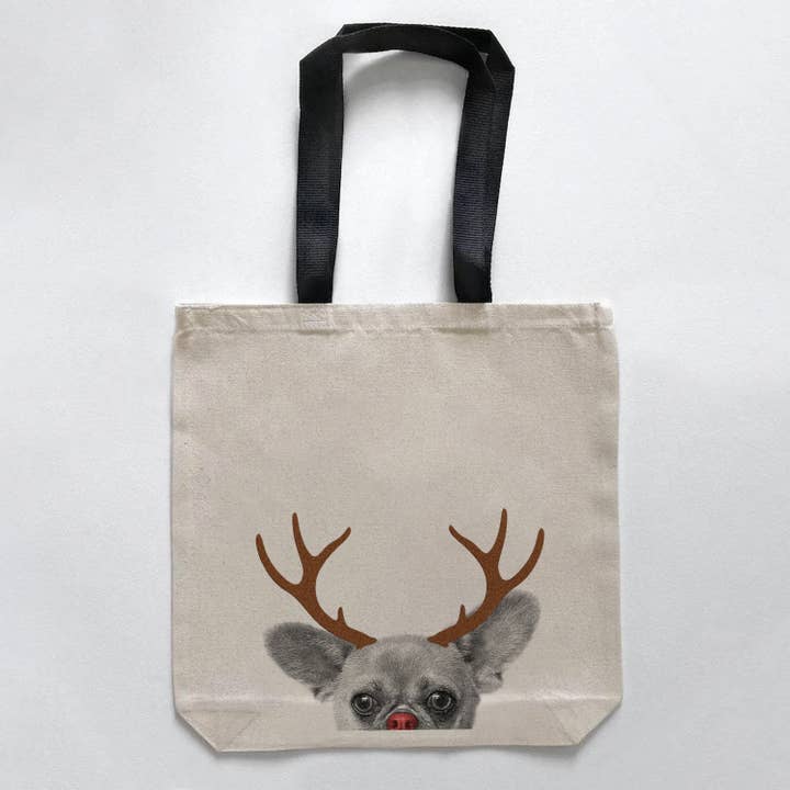 Reindeer Supply Chug Canvas Tote for wholesale by Perkie Prints