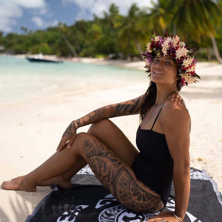 TURTLE vändbar Fouta strandhandduk 1mx2m för wholesale av Pink Manta By Le Comptoir Paris