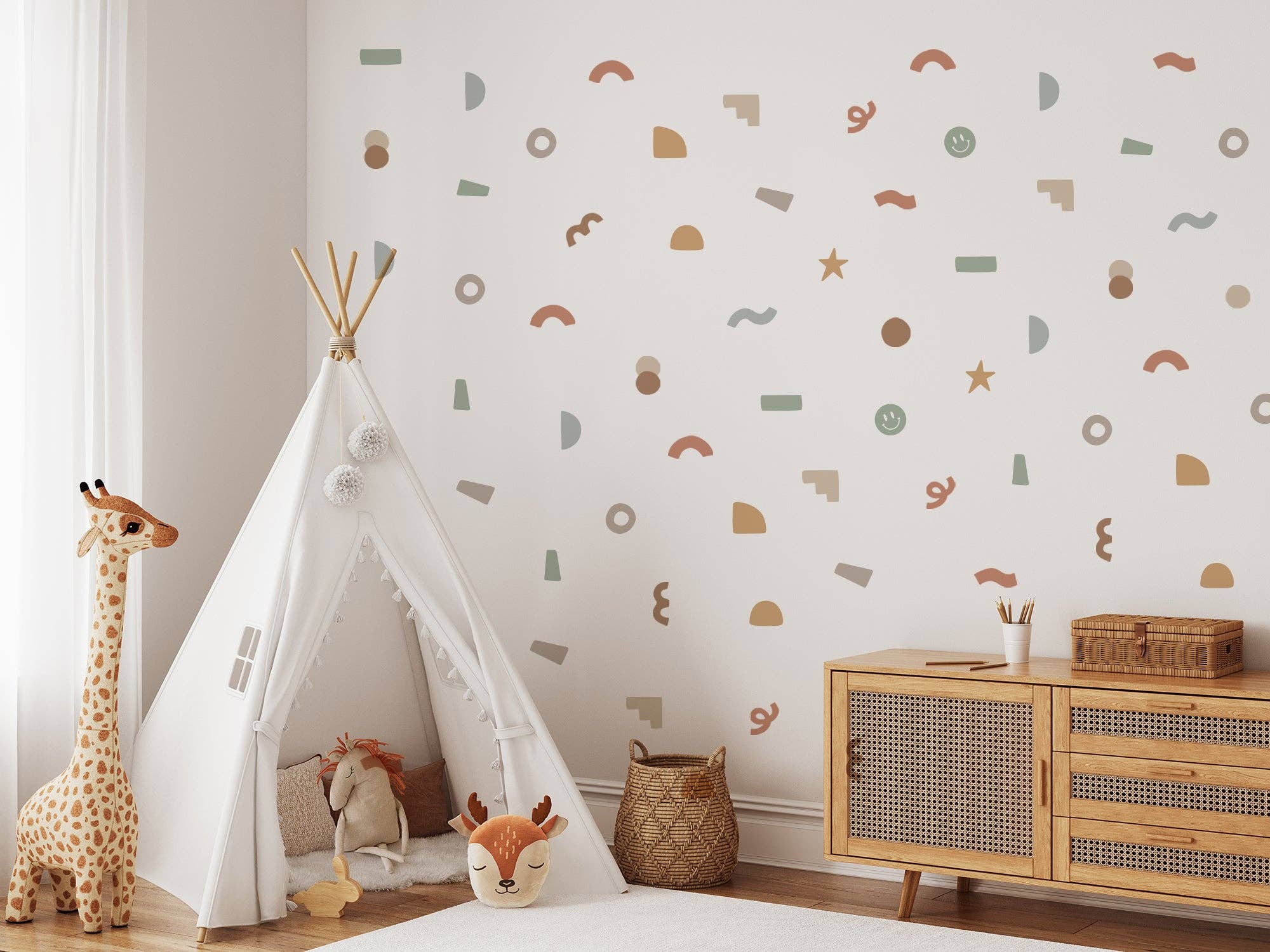 Cherrypick - Wholesale Wall Decor - Kids & Baby - Peel & Stick Fabric Wall Stickers - Abstract Shapes (Earthy)5
