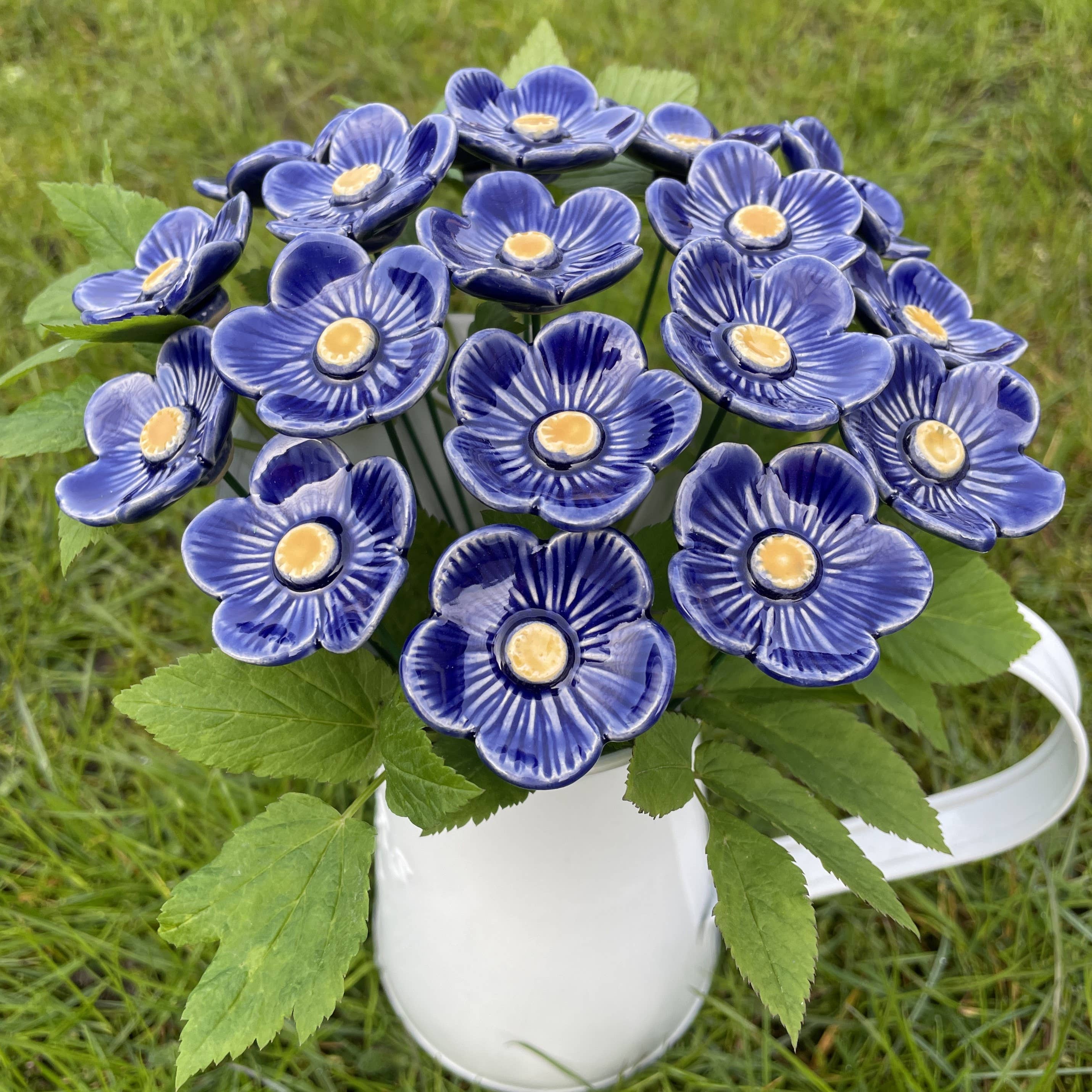 Pannonhem AB. - Wholesale Garden/Lawn Stake - Ceramic Dark Blue Plum blossoms,Plant stake2