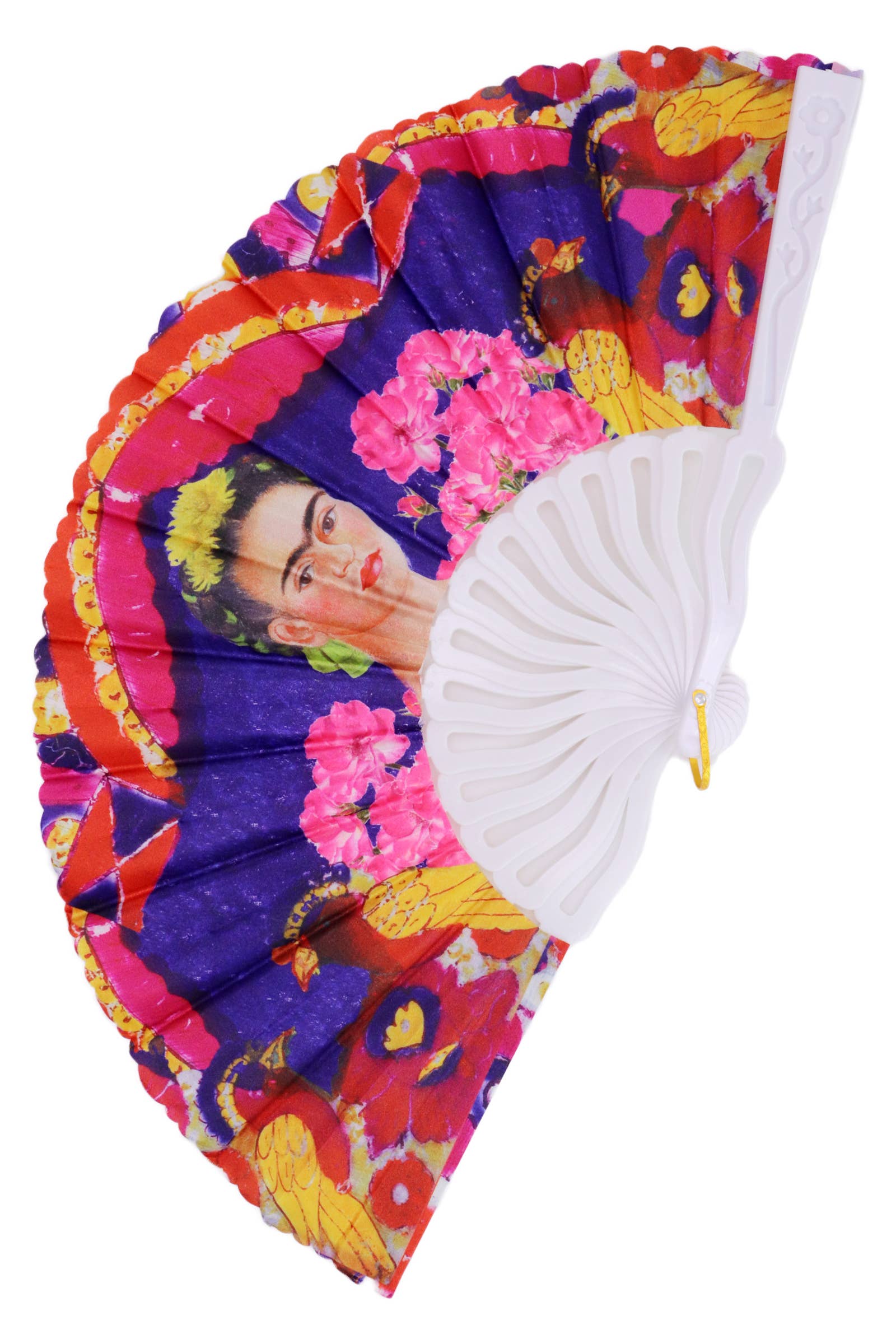 Cap Zone - Vente Éventail - Éventail pliant à main avec portrait inspiré de Frida Kahlo - lot de 124