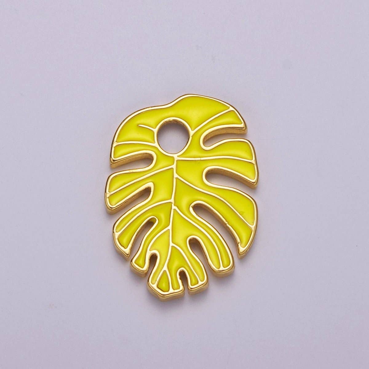 Aim Eternal - Wholesale Individual Charm/Pendant - Colorful Enamel Tropical Monstera Leaf Plant Charm Necklace Bracelet Earring Pendant Gold Filled Leaf Nature Charm Large Leaf Charm M-790 - M-8005