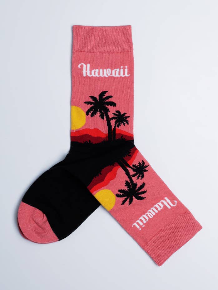 Chaussettes Hawaii Palm Tropical Crew pour enfants pour la vente par Just Fun Socks