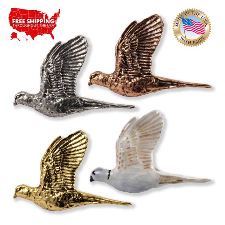 Creative Pewter Designs - Wholesale Broche - Mourning Dove Bird tinnen reversspeld broche, B034