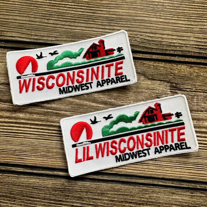 Wisconsinite/ Lil Wisconsinite Iron on Patch for wholesale by Midwest Apparel